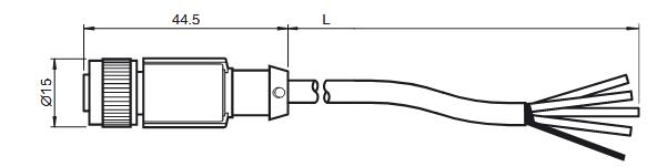 内螺纹连接器 V15-G-1，5M-PUR-CAN