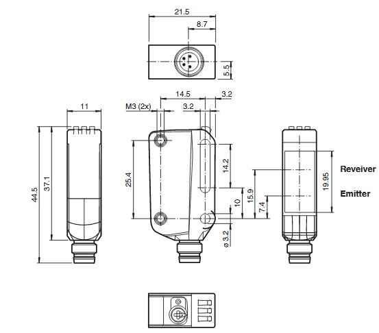 反射板型光电传感器 OBR12M-R100-2EP-IO-V31-L