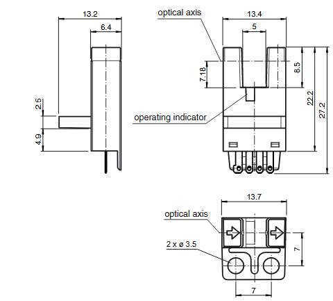 光电槽形传感器 GL5-J/43a/155