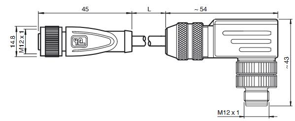 适配器电缆 V1-G-2，5M-PUR-ABG-V15B-W