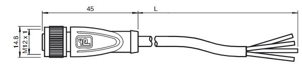 内螺纹连接器 V1-G-A2-BK5M-PUR-U