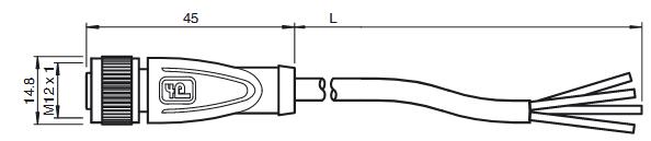 内螺纹连接器 V1-G-BK2M-PUR-A