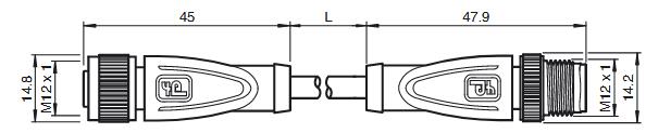 连接电缆 V1-G-BK5M-PUR-U-V1-G