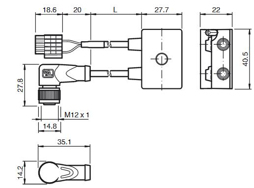 AS-Interface传感器/执行器模块 VBA-2E1A-G10-ZAL/E2L-1M-V1-Y