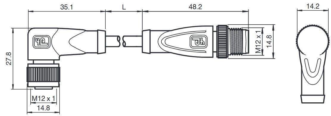 连接电缆 V1-W-0，3M-PUR-V1-G
