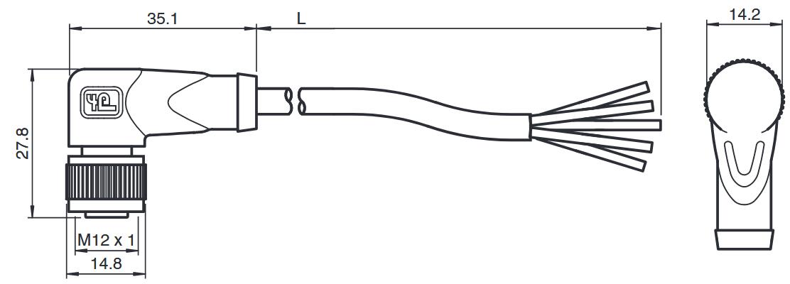 内螺纹连接器 V1-W-0，5M-PUR