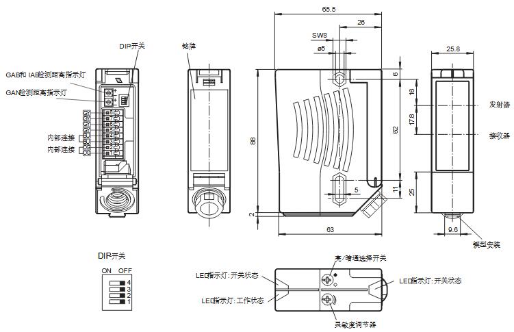 反射板型光电传感器 RL28-55-Z/47/76a/82b/116