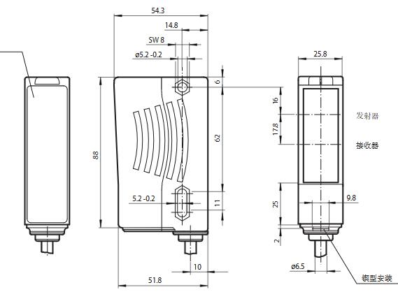 反射板型光电传感器 RL28-55/49/82b/115