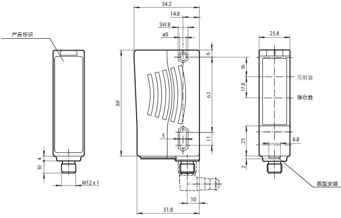 反射板型光电传感器 RL28-55/82b/105/110